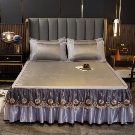 91家纺网 家纺一手货源 找家纺 能好 2022新款提花冰藤床裙款 雨林