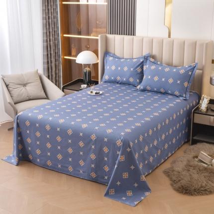 锦罗绣 2024新款纯棉全棉13376印花单床单 蓝梦