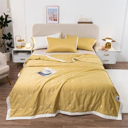 91家纺网 家纺一手货源 找家纺 （总）兄弟坊 2022新款水洗真丝双拼刺绣夏被