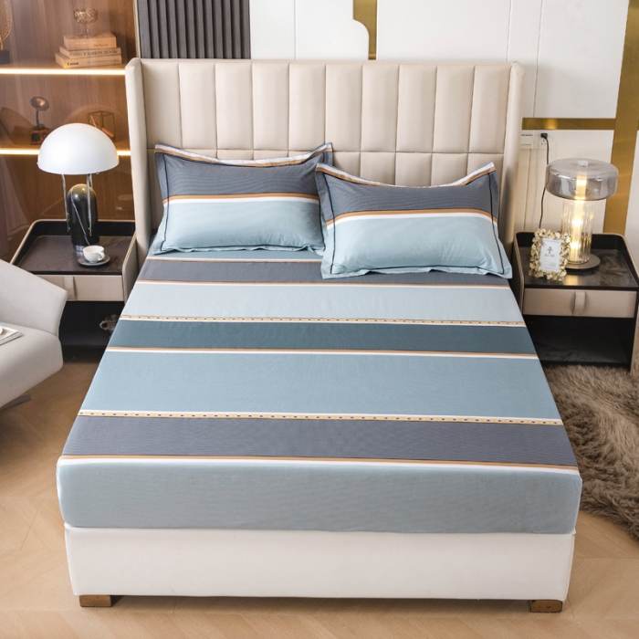 91家纺网 家纺一手货源 找家纺 锦罗绣 2024新款纯棉全棉13376印花单床笠 捷意一蓝