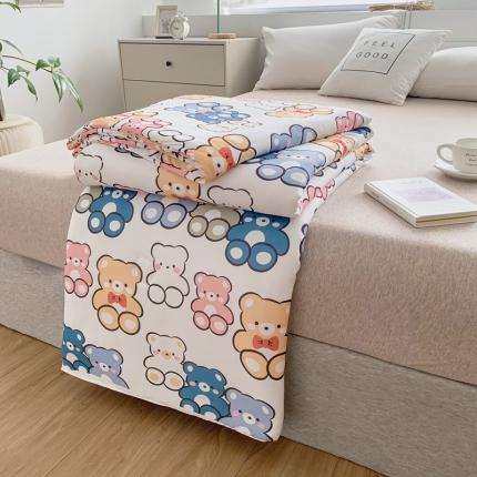 91家纺网 家纺一手货源 找家纺 佰亿莱 2024新款针织大豆纤维夏被 熊熊乐园