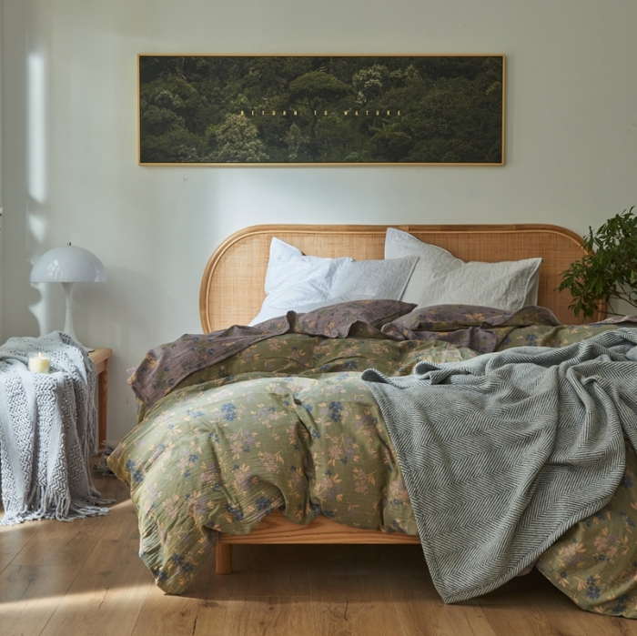 91家纺网 家纺一手货源 找家纺 （总）2022新款色织提花全棉双层纱四件套