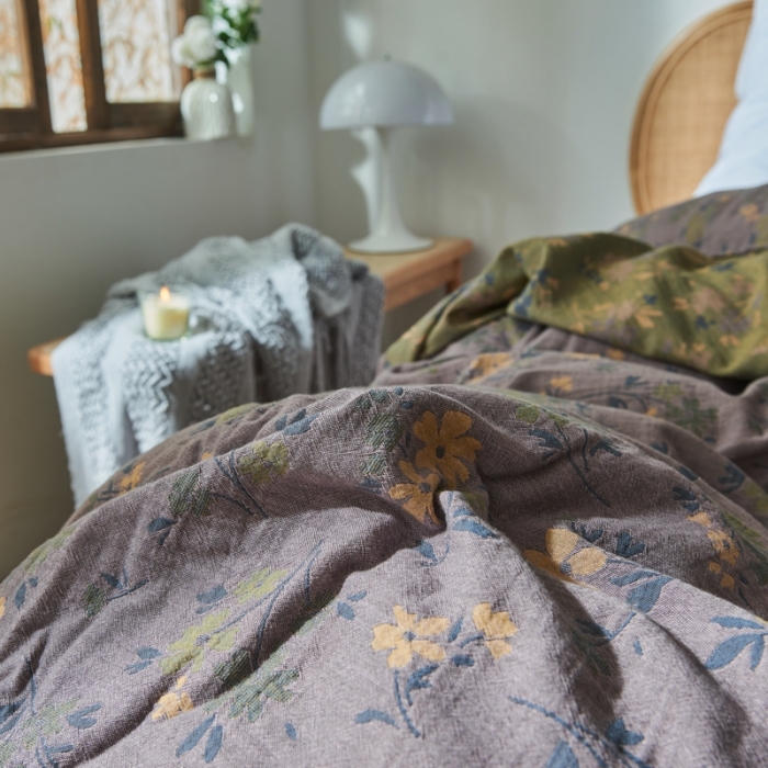 91家纺网 家纺一手货源 找家纺 （总）2022新款色织提花全棉双层纱四件套