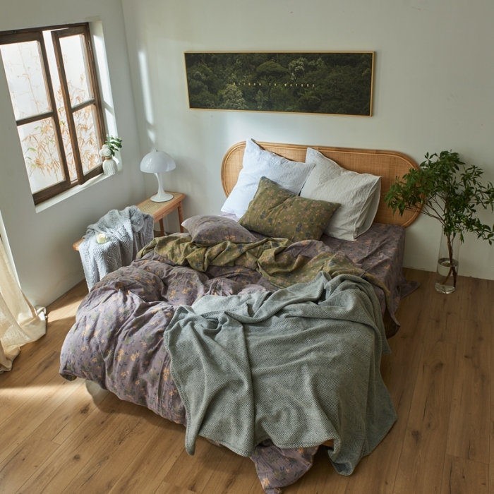 91家纺网 家纺一手货源 找家纺 （总）2022新款色织提花全棉双层纱四件套