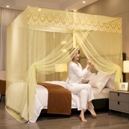 91家纺网 家纺一手货源 找家纺 （总）初心家纺 2025新宫廷落地加密单开门蚊帐-恋人心