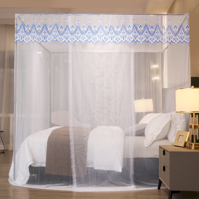 91家纺网 家纺一手货源 找家纺 初心家纺 2022新宫廷落地加密蚊帐-恋人心 恋人心白色