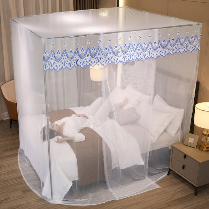 91家纺网 家纺一手货源 找家纺 初心家纺 2022新宫廷落地加密蚊帐-恋人心 恋人心白色