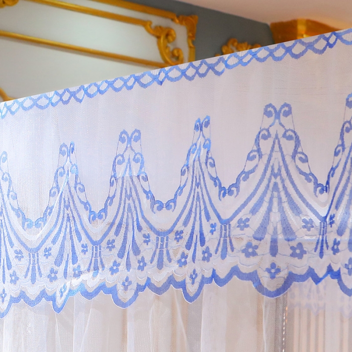91家纺网 家纺一手货源 找家纺 初心家纺 2025新款欧式宫廷蕾丝落地蚊帐—繁花 繁花-白