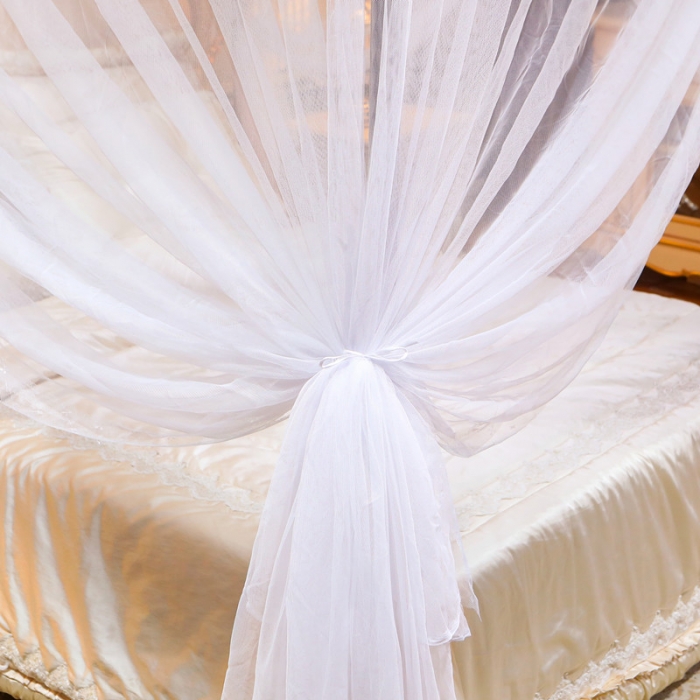 91家纺网 家纺一手货源 找家纺 初心家纺 2025新款欧式宫廷蕾丝落地蚊帐—繁花 繁花-白