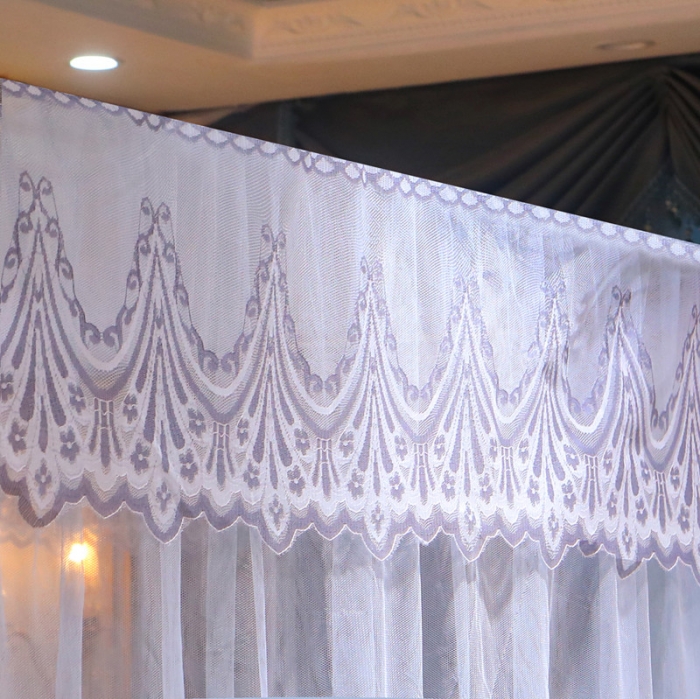 91家纺网 家纺一手货源 找家纺 初心家纺 2025新款欧式宫廷蕾丝落地蚊帐—繁花 繁花-灰