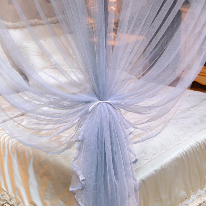 91家纺网 家纺一手货源 找家纺 初心家纺 2025新款欧式宫廷蕾丝落地蚊帐—繁花 繁花-灰