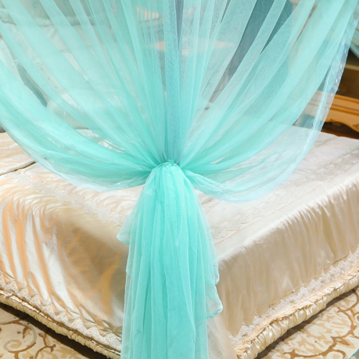 91家纺网 家纺一手货源 找家纺 初心家纺 2025新款欧式宫廷蕾丝落地蚊帐—繁花 繁花-水蓝