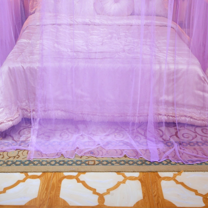 91家纺网 家纺一手货源 找家纺 初心家纺 2025新款欧式宫廷蕾丝落地蚊帐—繁花 繁花-紫