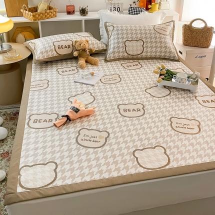 91家纺网 家纺一手货源 找家纺 懒猫家纺 2022新款600D数码印花冰藤凉席 千鸟格