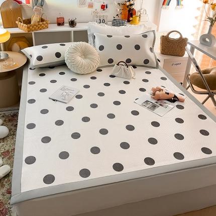 91家纺网 家纺一手货源 找家纺 懒猫家纺 2022新款600D数码印花冰藤凉席 小波点