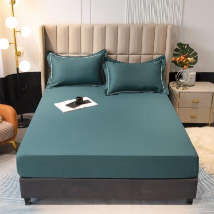 91家纺网 家纺一手货源 找家纺 锦罗绣 2024新款纯棉全棉13376纯色单床笠 孔雀绿