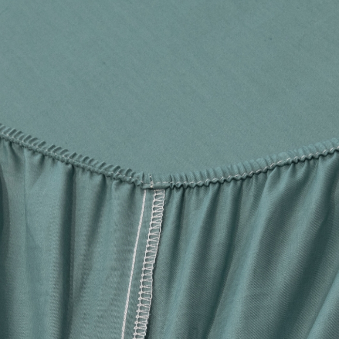 91家纺网 家纺一手货源 找家纺 锦罗绣 2024新款纯棉全棉13376纯色单床笠 墨绿