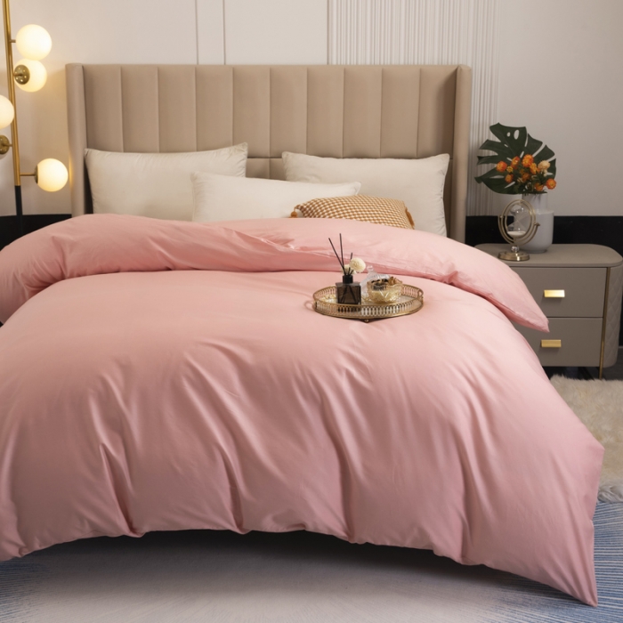 91家纺网 家纺一手货源 找家纺 锦罗绣 2024新款纯棉全棉13376纯色单被套 粉玉