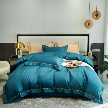 91家纺网 家纺一手货源 找家纺 （总）禧澜庭2024新款100支长绒棉刺绣宽边全棉四件套维洛