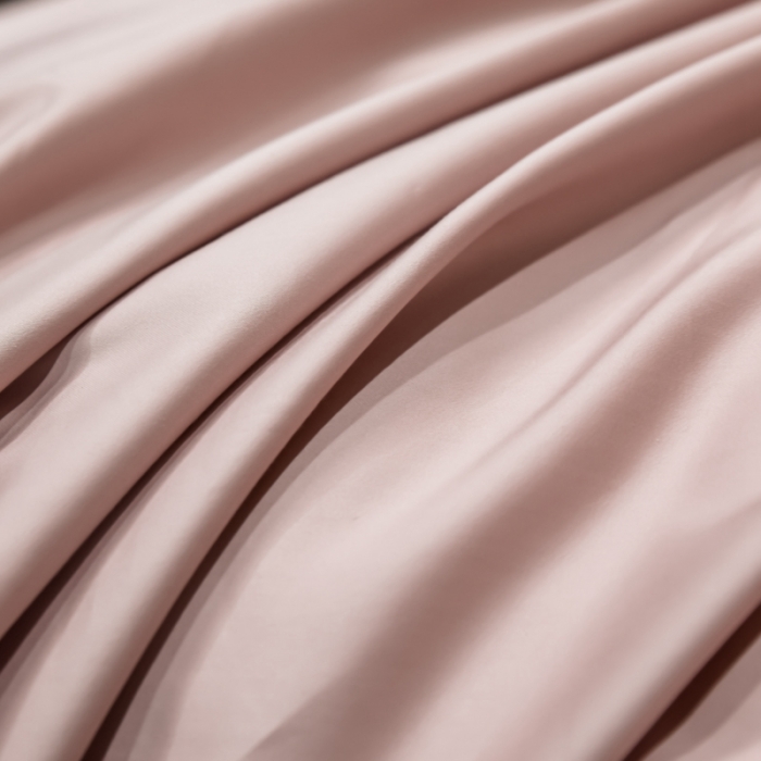 91家纺网 家纺一手货源 找家纺 秀色2025新款轻奢100支贡缎四件套 雅克-玉颜粉／典雅灰