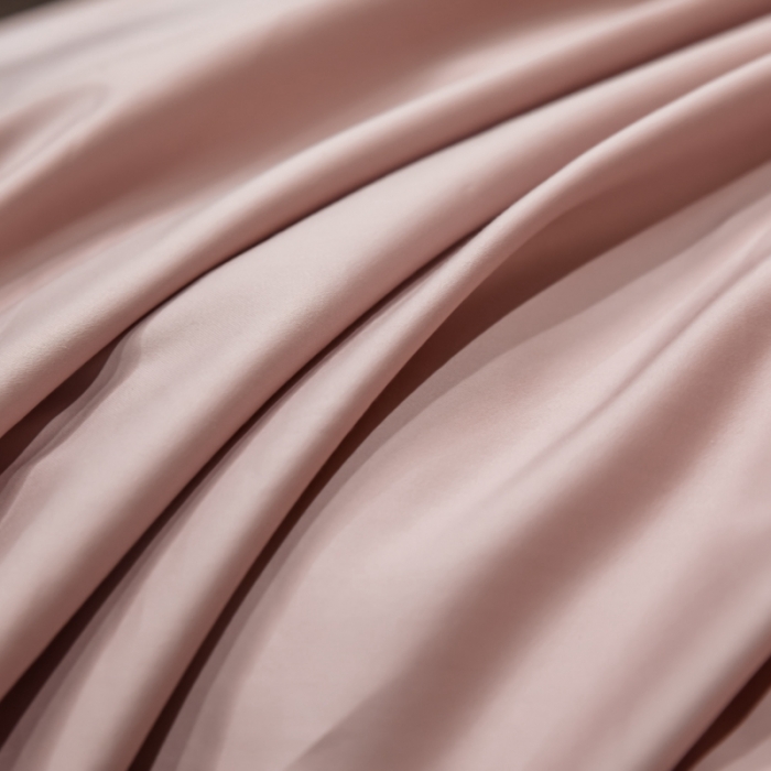 91家纺网 家纺一手货源 找家纺 秀色2025新款轻奢100支贡缎四件套 雅克-玉颜粉／香芋紫