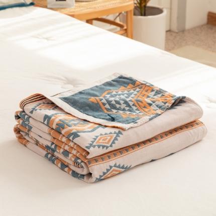 91家纺网 家纺一手货源 找家纺 （总）朴尔家纺 2022年新品波西米亚风全棉四层纱布毛巾被