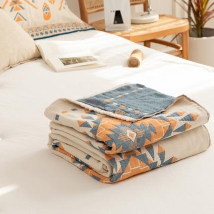 91家纺网 家纺一手货源 找家纺 （总）朴尔家纺 2022年新品波西米亚风全棉四层纱布毛巾被