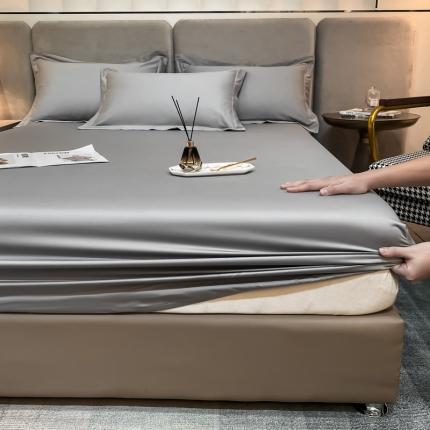 91家纺网 家纺一手货源 找家纺 (总) 秀色 2025新款50支贡缎长绒棉纯色单床笠单件