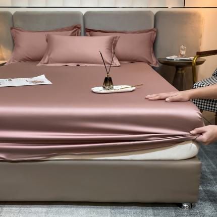 91家纺网 家纺一手货源 找家纺 (总) 秀色 2025新款50支贡缎长绒棉纯色单床笠单件