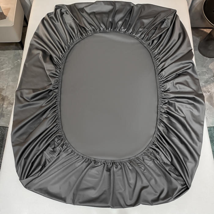 91家纺网 家纺一手货源 找家纺 秀色2025新100支贡缎长绒棉纯色单床笠单件 梦易-帝王灰