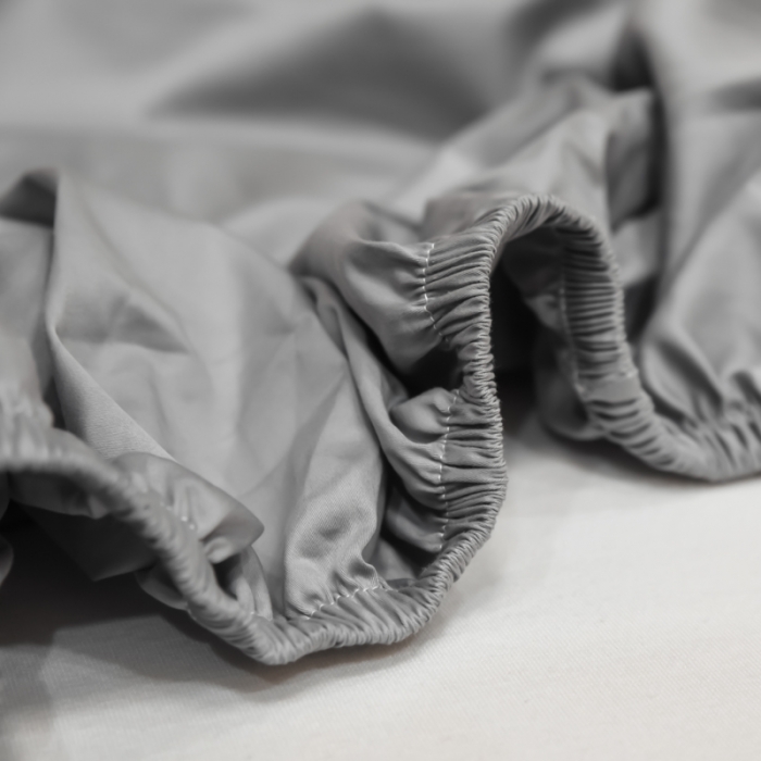 91家纺网 家纺一手货源 找家纺 秀色2025新100支贡缎长绒棉纯色单床笠单件 梦易-典雅灰