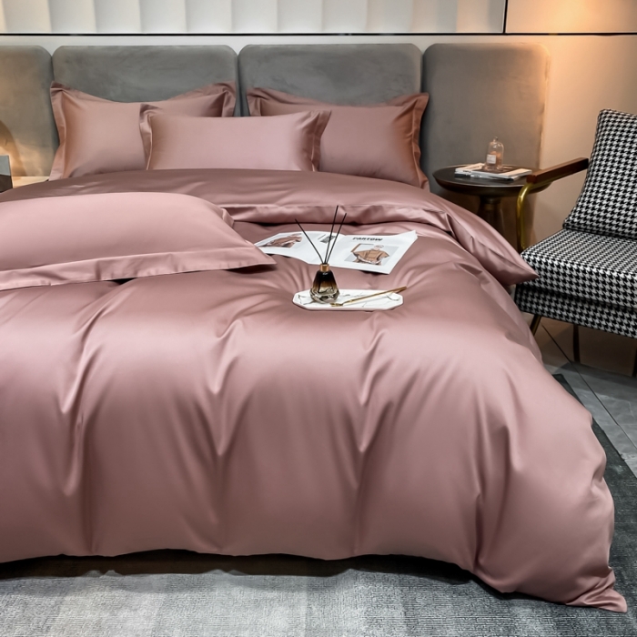 91家纺网 家纺一手货源 找家纺 秀色2025新款100支贡缎纯色双拼单被套 雅克-琳蕴褚