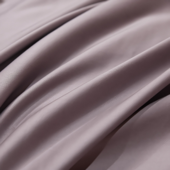 91家纺网 家纺一手货源 找家纺 秀色2025新款100支贡缎纯色长绒套件单被套 雅克-香芋紫
