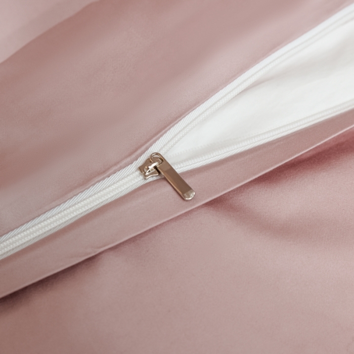 91家纺网 家纺一手货源 找家纺 秀色2025新款100支贡缎纯色双拼单被套 雅克-玉颜粉