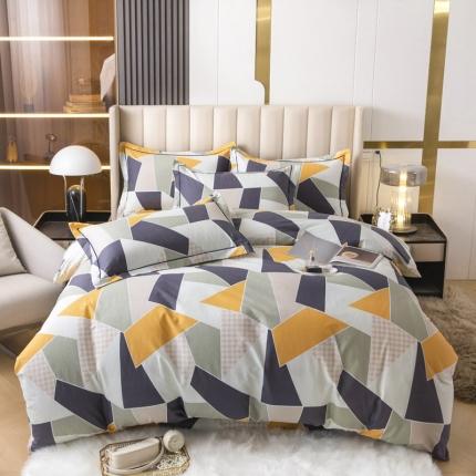 91家纺网 家纺一手货源 找家纺 锦罗绣 2024新款纯棉全棉13376印花四件套 畅想━桔