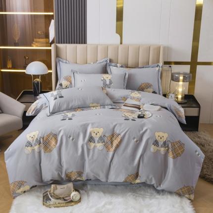 91家纺网 家纺一手货源 找家纺 锦罗绣 2024新款纯棉全棉13376印花四件套 名 牌熊