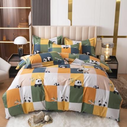 91家纺网 家纺一手货源 找家纺 锦罗绣 2024新款纯棉全棉13376印花四件套 名 牌熊猫
