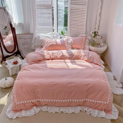 91家纺网 家纺一手货源 找家纺 (总)北纬27度 2022新款全棉水洗棉四件套洛丽塔系列