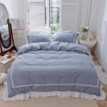 91家纺网 家纺一手货源 找家纺 (总)北纬27度 2022新款全棉水洗棉四件套洛丽塔系列