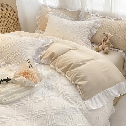 91家纺网 家纺一手货源 找家纺 （总）澳梵家居 2022新款韩式立体剪花小清新水洗棉四件套