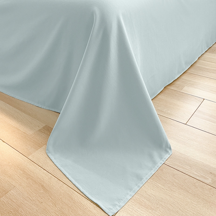 91家纺网 家纺一手货源 找家纺 澳梵家居2022新款韩式立体剪花小清新水洗全棉四件套泡芙水蓝