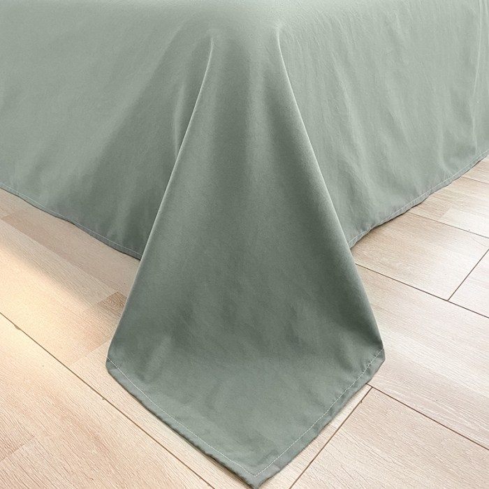 91家纺网 家纺一手货源 找家纺 澳梵家居 2022新款剪花小清新水洗全棉四件套 泡芙-草绿