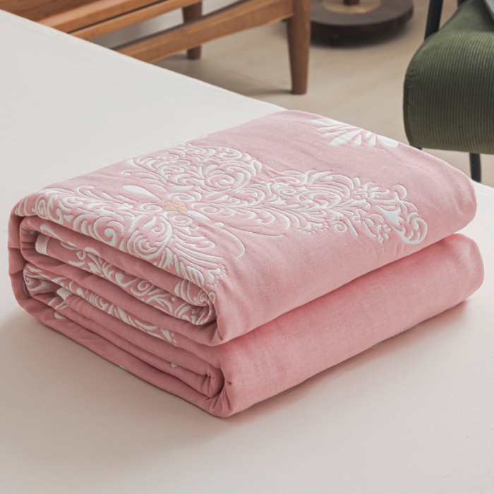 91家纺网 家纺一手货源 找家纺 （总）朴尔 2022年新款抽象风格六层纱布毛巾被