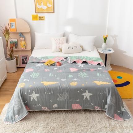 91家纺网 家纺一手货源 找家纺 （总）朴尔 2022年新款卡漫风格全棉六层纱毛巾被