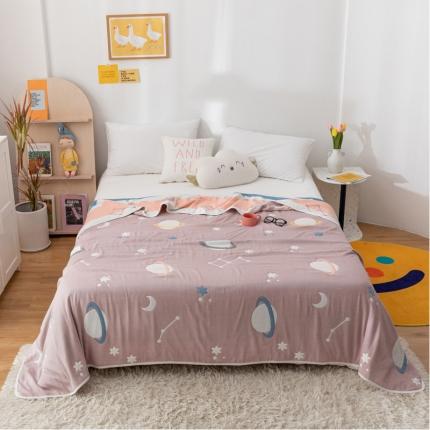 91家纺网 家纺一手货源 找家纺 （总）朴尔 2022年新款卡漫风格全棉六层纱毛巾被