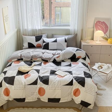 91家纺网 家纺一手货源 找家纺 （总）琪格格 2023新款纯棉13372简约款四件套