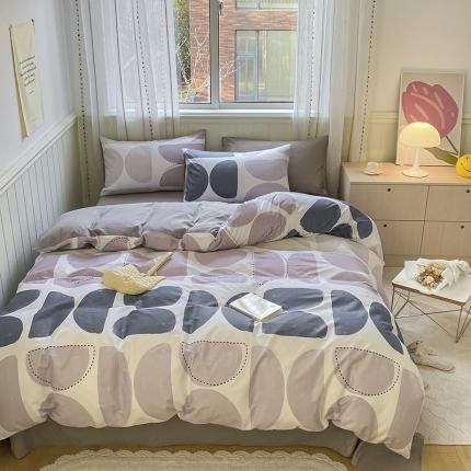 91家纺网 家纺一手货源 找家纺 琪格格 2022新款纯棉13372简约款四件套 石头记