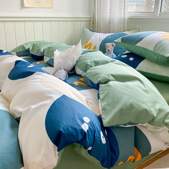 91家纺网 家纺一手货源 找家纺 琪格格 2022新款纯棉13372简约款四件套 悉尼