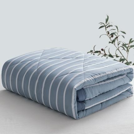 91家纺网 家纺一手货源 找家纺 U被家纺 2022新款无印格条夏凉被【实拍图】 粉咖格