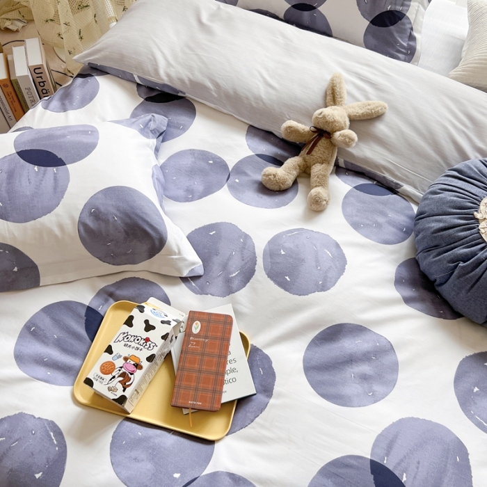 91家纺网 家纺一手货源 找家纺 柚子2022新款40支13372全棉印花四件套 泡泡糖